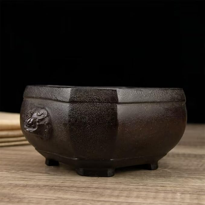 Incense Burner Chinese Incense Holder Brass Incense Burner Zen Copper Incense Burner Antique Style Home Office Fengshui Decor 7.7 * 6.5 * 3.5IN 5.5LB