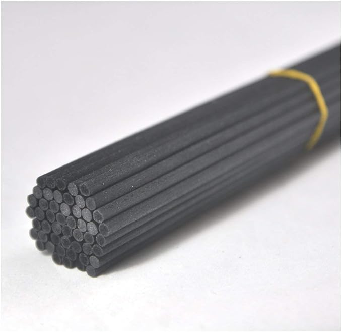 50 Pieces Fiber Reed Diffuser Replacement Refill Sticks for Aroma Fragrance Essential Oil (Black, 8" x4mm)