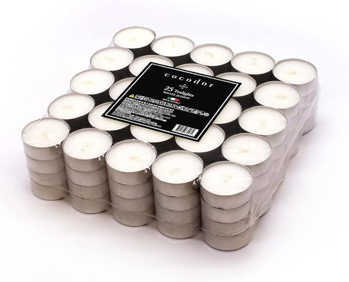 COCODOR Scented Tealight Candles/Winter Jasmine / 100 Pack / 4-5 Hour Extended Burn Time/Made in Italy, Cotton Wick, Scented Home Deco, Fragrance, Mother's Day
