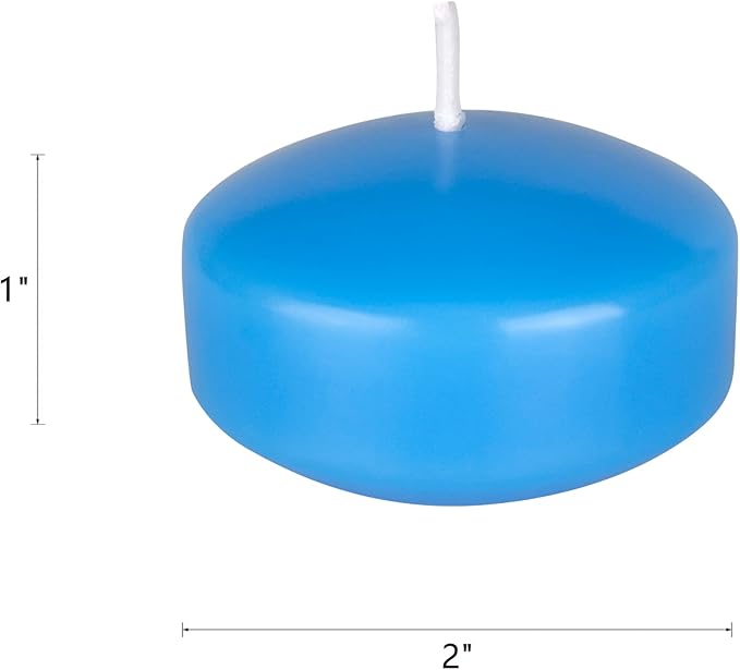 Mega Candles 12 pcs Unscented Light Blue Floating Candles, Hand Poured Wax Candle 2 Inch Diameter, Home Décor, Wedding Receptions, Centerpieces, Occasions, Events, Festivities, Meditations, Spas
