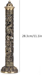 Incense Stick , Bronze Tone Dragon Phoenix Pattern Incense Stick Holder for Home Decoration Office Birthday Gift
