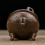 Incense Burner Chinese Incense Holder Brass Incense Burner Zen Copper Incense Burner Antique Style Home Office Fengshui Decor 3 * 3 * 2.4IN 0.6LB