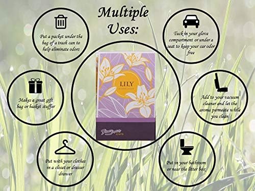 Lily Scented Sachets Pack of 3, Spring and Summer - Long-Lasting Scented Bags, Home Fragrance, Air Freshener & Deodorizer for Closet, Room, Drawer, or Cars, Made in USA