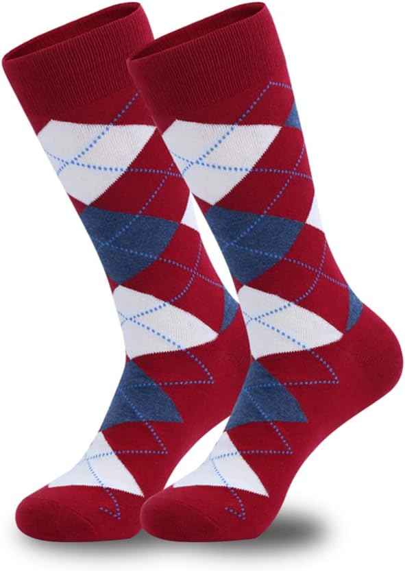 DRASEX Men's Dress Socks Funky Colorful Pattern Cotton Novelty Casual Crew Socks