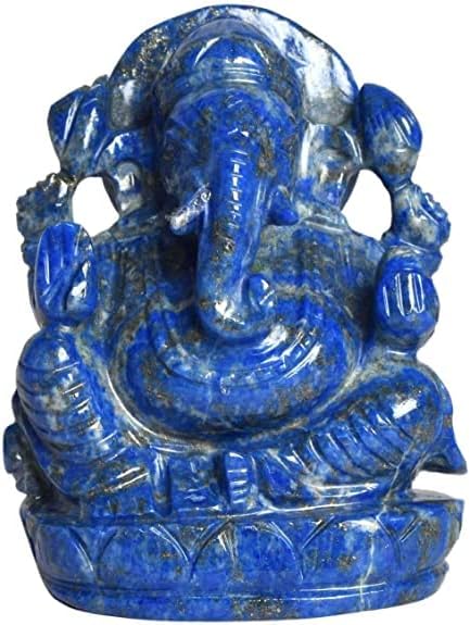 REAL-GEMS Lapis Lazuli Ganesha Statue Approximately 2000 Ct. God Ganesh, Ganpati Statue, Lord Ganesha Idol - Gift Item Showpiece…