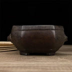 Incense Burner Chinese Incense Holder Brass Incense Burner Zen Copper Incense Burner Antique Style Home Office Fengshui Decor 7.7 * 6.5 * 3.5IN 5.5LB