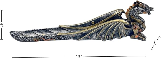 Mechanical Dragon Incense Holder Incense Burner Stick Incense Burner Steampunk Dragon Mystical Sculpture Gothic Decor for Man Cave