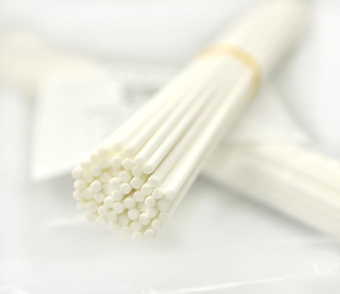 50 Pieces Fiber Reed Diffuser Replacement Refill Sticks for Aroma Fragrance (White, 10" x3mm)