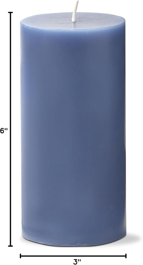 tag Color Studio 3X6 Pillar Candle Blue Denim Smokeless Paraffin Wax Burn Time 85 Hours 3x6 Blue Denim