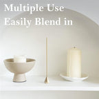 Ceramic Incense Holder for Sticks - Incense Burner Holder Zen Decor - Decorative Bowl for Table Décor Design - 5.3" W X 3.9" H