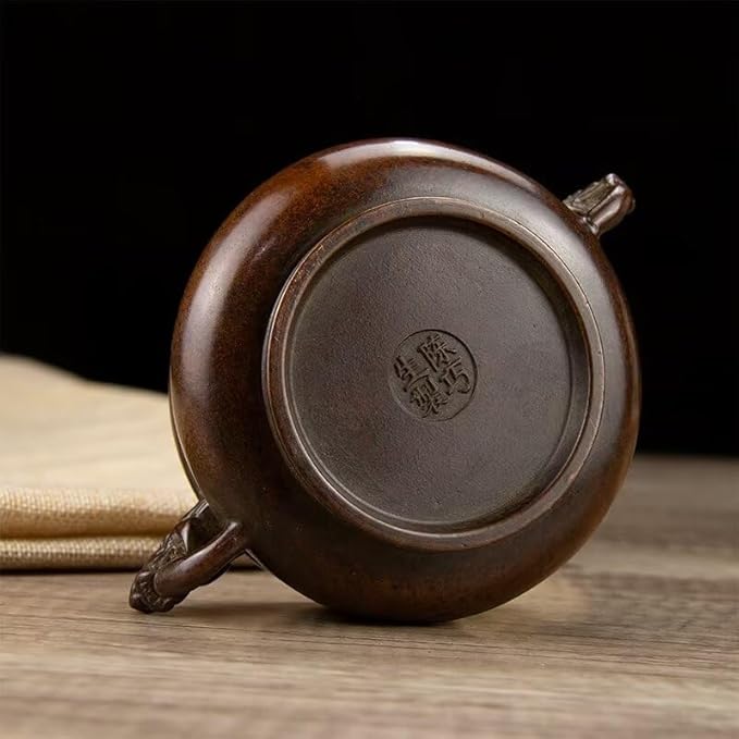 Copper Incense Burner Chinese Brass Incense Burner Kit Traditional Zen Incense Burner Antique Style Office Yoga Home Decor 6.3 * 4.3 * 2.2IN 2.2LB