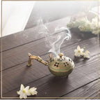 Hand Crafted Metal Lobandan Charcoal Incense Burner/Bakhoor Burner Ld-28 Standard Gold