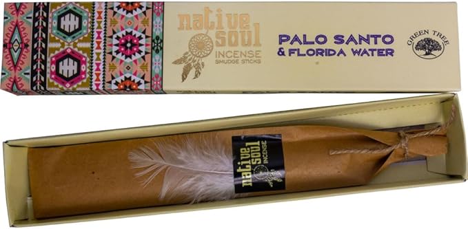 Native Soul Incense Smudge Sticks, Pack of 12, 15 Grams, Palo Santo and Florida, Brown, 73104