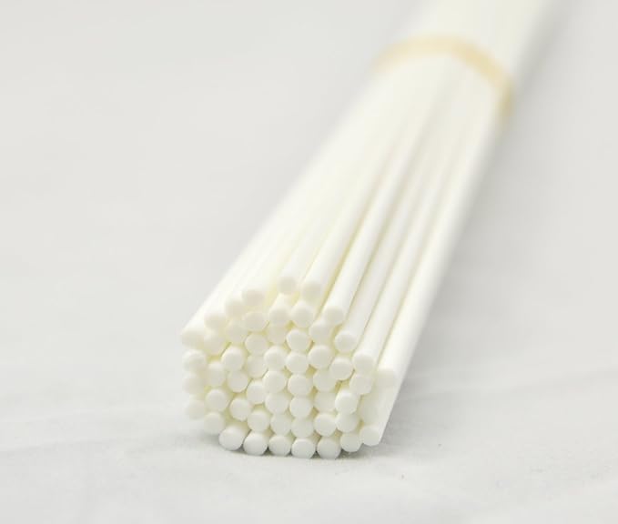 50 Pieces Fiber Reed Diffuser Replacement Refill Sticks for Aroma Fragrance (White, 12" x3mm)