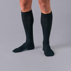 Merino Wool Dress Socks for Men – Over-the-Calf, Ribbed Wool Dress Socks for Size 8-12 – Breathable, Reinforced Heel and Toe