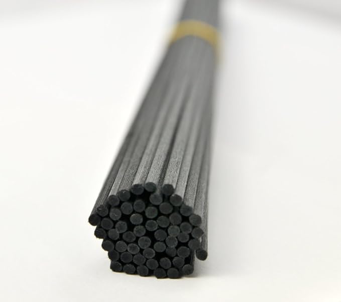 50 Pieces Fiber Reed Diffuser Replacement Refill Sticks for Aroma Fragrance (Black, 8" x3mm)