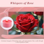 Scented Tea Lights Candles, Wisper of Rose, 48 Pack – Red Scented Tealight Candles– 100% Palm Wax – 6 Hour Burn Time Aromatherapy Tea Light Votive Candle for Dinner, Bedroom, Spa