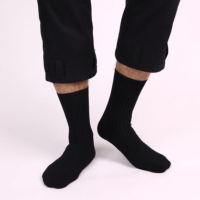 SERISIMPLE Men's Dress Socks - Bamboo Viscose Thin Ribbed Knit, Silky & Soft, Lightweight Business Crew Socks 5 Pairs