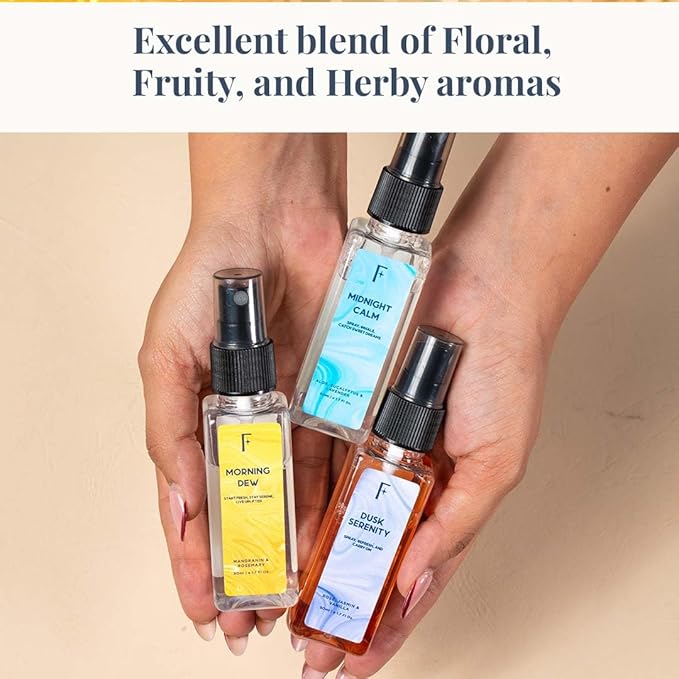 Folkulture Bathroom Spray - Odor Eliminator | Set of 3 Freshener Sprays for Home, Car, Bathroom | 5.1 Fl Oz| Vanilla, Lavender, Rose Scented Deodorizer | Room Spray | Guest Bathroom & Home Essentials