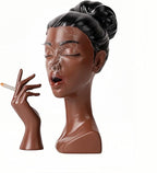 Elegant Head Incense Black Woman Burner, Modern Design, Stylish Incense Holder Black Women, Sophisticated Home Decor, Desk Accessory (New)