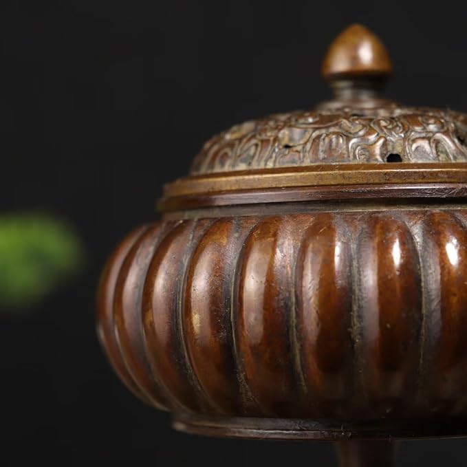 Copper Incense Burner Chinese Brass Incense Holder Traditional Copper Zen Incense Burner Sandalwood Burner Decoration Censer