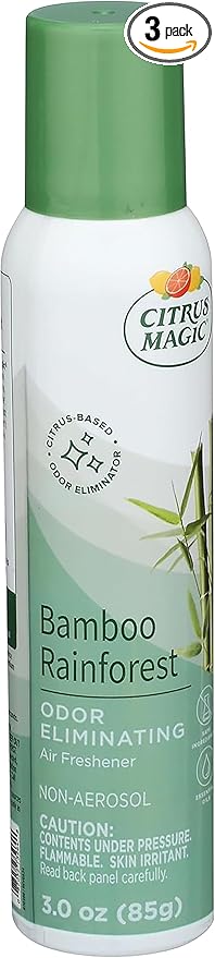 Citrus Magic Odor Eliminating Air Freshener Spray, Bamboo Rainforest, 3-Ounce, Pack of 3