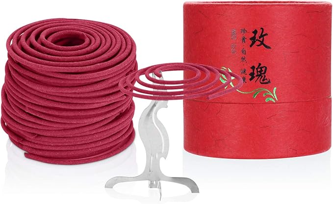 Spiral Incense Rose,24pcs 2HR Coils Incense for Burner