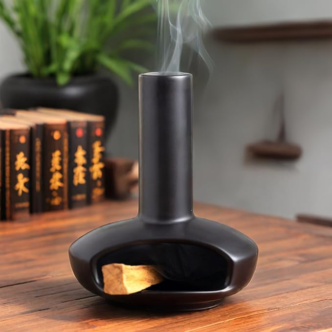 Handcrafted Mini Ceramic Chiminea Palo Santo Holder – Unique Incense Stick Burner for Meditation, Yoga, and Aromatherapy – Perfect Home Decor Accessory for Personal Rituals and Mindfulness Practices