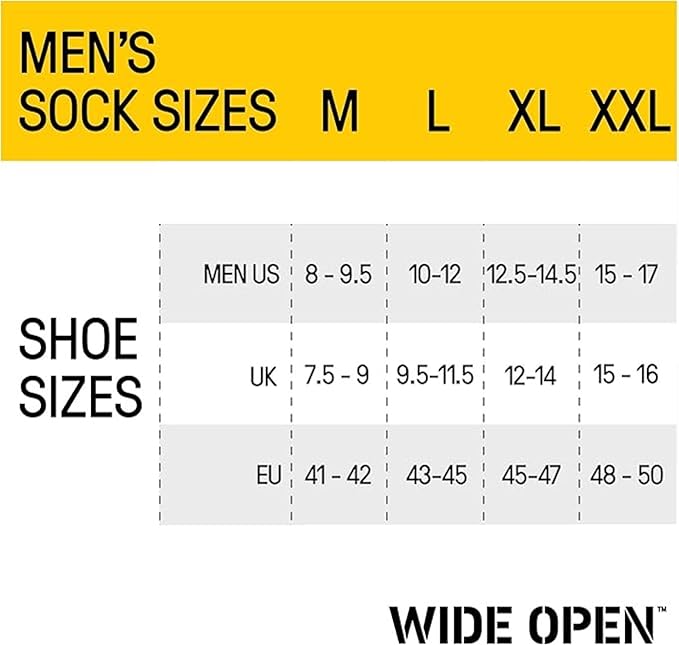 Wide Open Micro Crew Men's Merino Wool Socks - Everyday Wide Socks for Wide Feet
