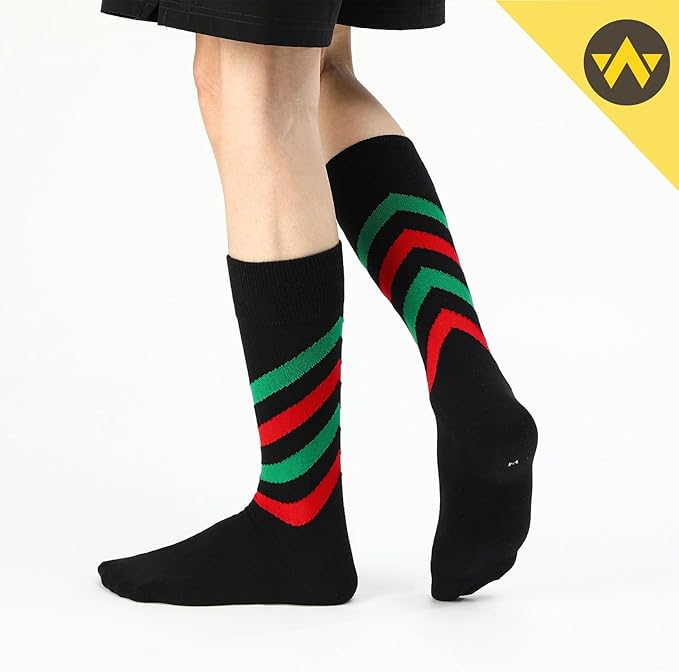 WANDER Men's Dress Socks Cotton Thin Classic Lightweight Socks 6/8 Pairs Solid & Patterned Soft Breathable Socks