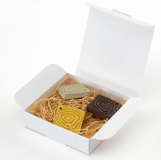 Asayu Japan Tokinami Mini Incense Holder Set – Eco-Friendly Ceramic, Set of 3 (Charcoal, Mustard, Sandstone)