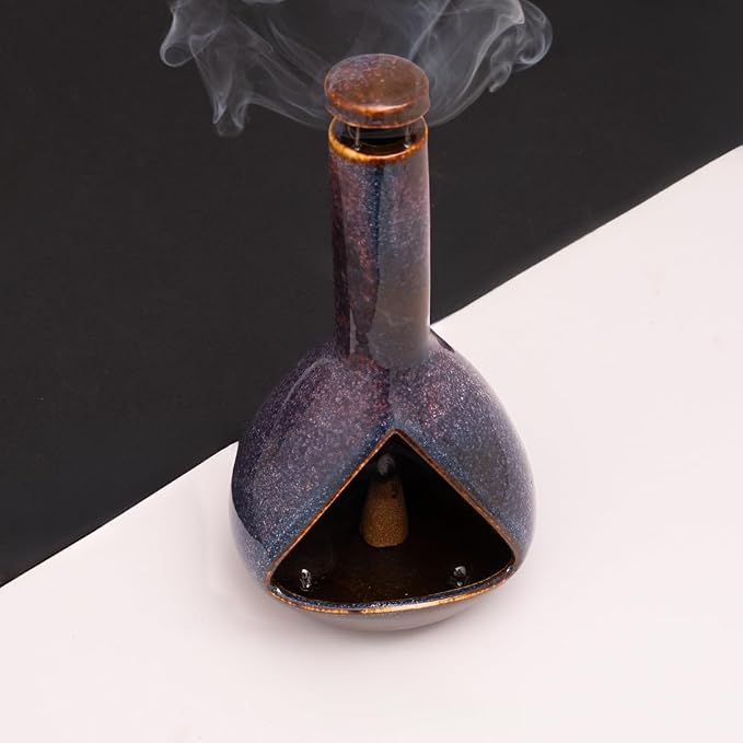 Premium Ceramic Palo Santo Holder - HighTemperature 1200°C Mini Chiminea for Sage, Incense & Palo Santo Sticks-Elegant Design for Energy Cleansing, Yoga, Meditation & Aromatherapy Idea