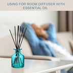 HOSSIAN 50pcs Reed Diffuser Sticks - Wood Rattan-Reed Sticks -Essential Oil Aroma Diffuser Sticks- Spa-Aromatherapy(Black7.87/20cm)