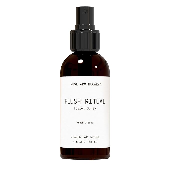 Muse Apothecary Flush Ritual - Aromatic & Refreshing Toilet Spray, Use Before You Go, 4 oz, Infused with Natural Essential Oils - Fresh Citrus
