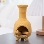 Handcrafted Terracotta Palo Santo Burner - Mexican Style Chiminea Clay Incense Dish & Anxiety Relief, Mini Aromatic Home Altar with Chimney Design, Meditation Gift for Women/Mom