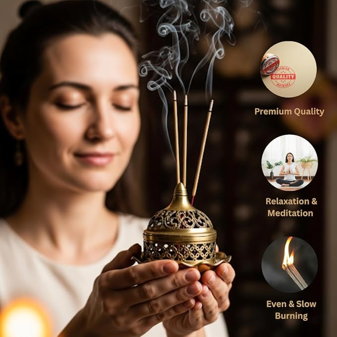 Bless-International-Patchouli 100%-Natural-Handmade-Incense-Sticks Organic-Chemicals-Free-for-Relaxation-Positivity-Yoga-Meditation 12-Inches-1-Hour-Plus-Burning-Time-75-Sticks-7-OZ