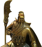 Guan Yu Sitting Statue,Chinese Fengshui Guan Gong Statues,Antique Bronze Finish Statues for Decoration car Home Office Tabletop,Historical Collection Good Lucky Gifts 5.12 Inch