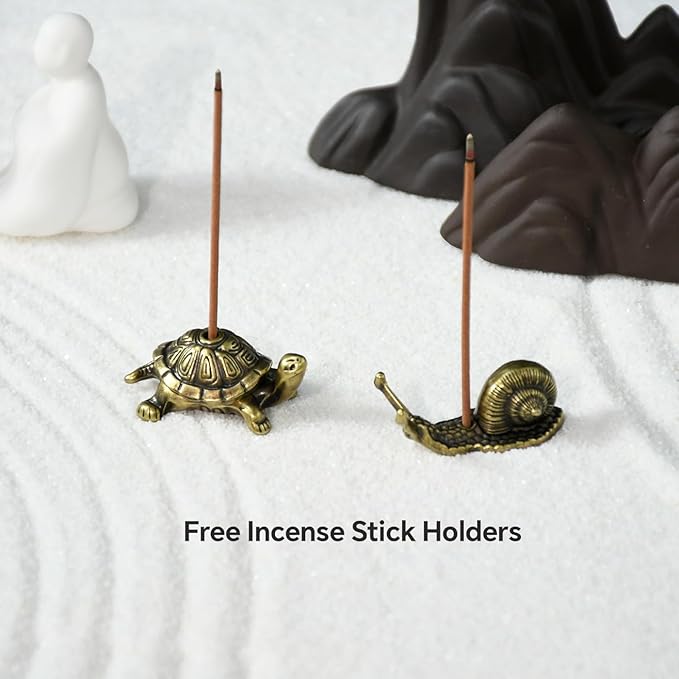 wellsee Incense Holder - Insence Cone Holder Waterfall Backflow Incense Burner with Sticks Holder & Cones, Tweezers