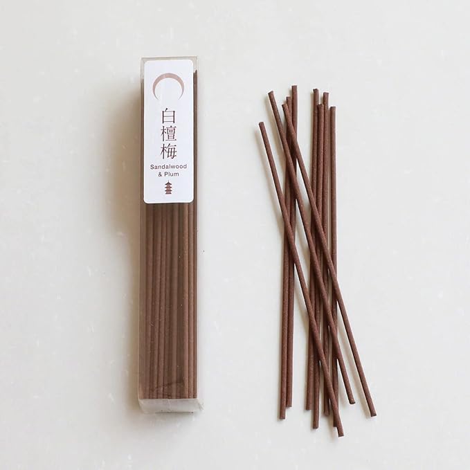 Asayu Japan Traditional Incense Sticks - Temple Set (Sandalwood & Plum + Premium Aloeswood), 40gr (Each Scent 20g), for Yoga, Zen Meditation and Relaxation - Traditional Smoke Type