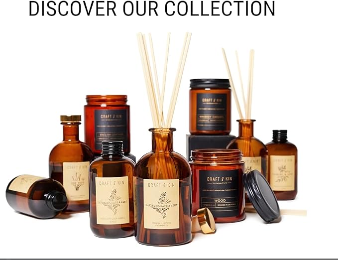 Craft & Kin Reed Diffuser Sticks – 3 Pack of 8 Natural Rattan Sticks per Pouch – Home Fragrance Refill, Eco-Friendly Reed Replacement for Essential Oil Diffusers