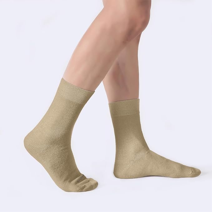 WANDER Men's Dress Socks Cotton Thin Classic Lightweight Socks 6/8 Pairs Solid & Patterned Soft Breathable Socks