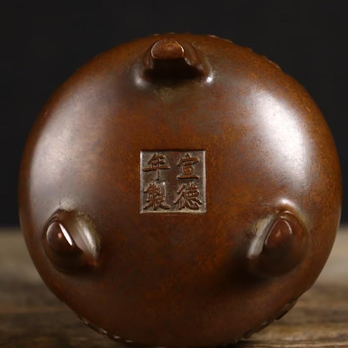 Brass Incense Burner Chinese Traditional Incense Burner Kit Zen Copper Incense Burner Office Home Yoga Room Sandalwood Burner Decoration Censer