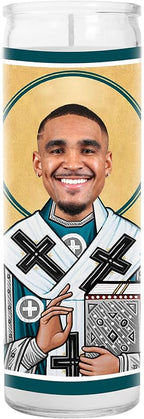 Jalen Celebrity Glass Jar Candle – Unscented Handmade Soy Wax Votive Candle – Unique Gift for Eagle Fans – Home Decor Philly Philadelphia Sports Collectible