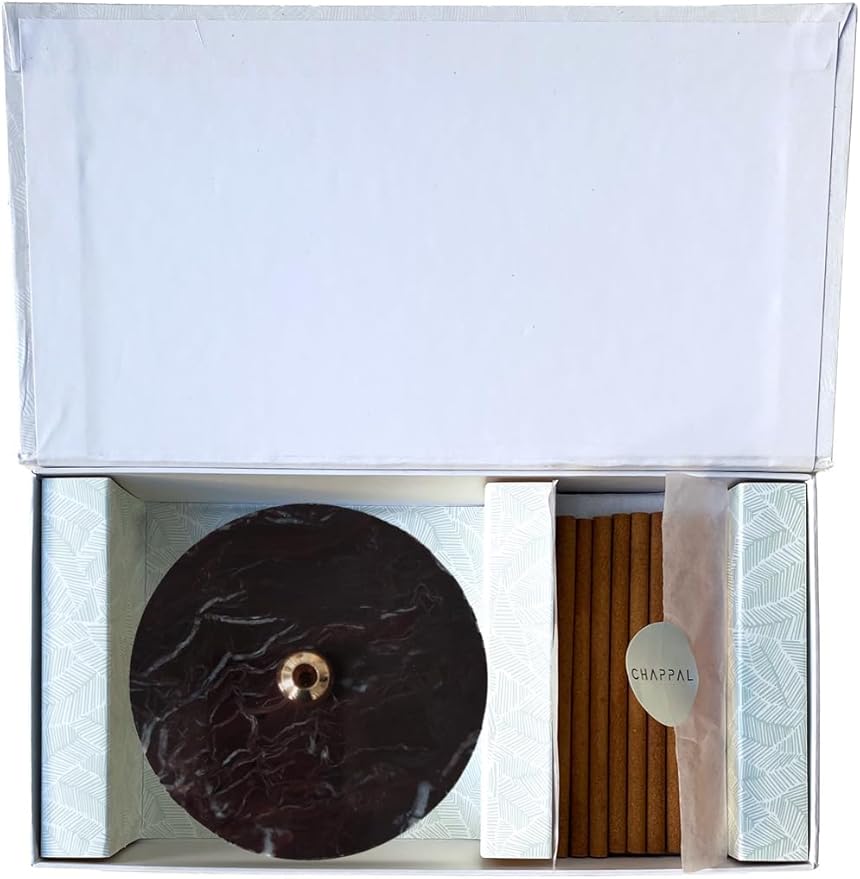 Love Bloom Incense Set – Rose Scented Sticks with Golden Cherry Marble Holder – Aromatherapy Gift for Relaxation, Meditation & Home Decor – 10 Long-Lasting Incense Sticks in Gift Box