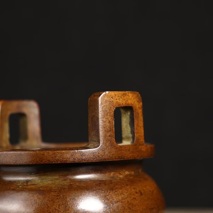 Brass Incense Burner Chinese Traditional Incense Burner Kit Zen Copper Incense Burner Office Home Yoga Room Sandalwood Burner Decoration Censer