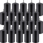 2"x4" High Black Pillar Candles, Set of 20 Unscented. Bulk Buy. Ideal for Halloween, Wedding, Emergency Lanterns, Household, Wedding and Home Décor Candlesticks