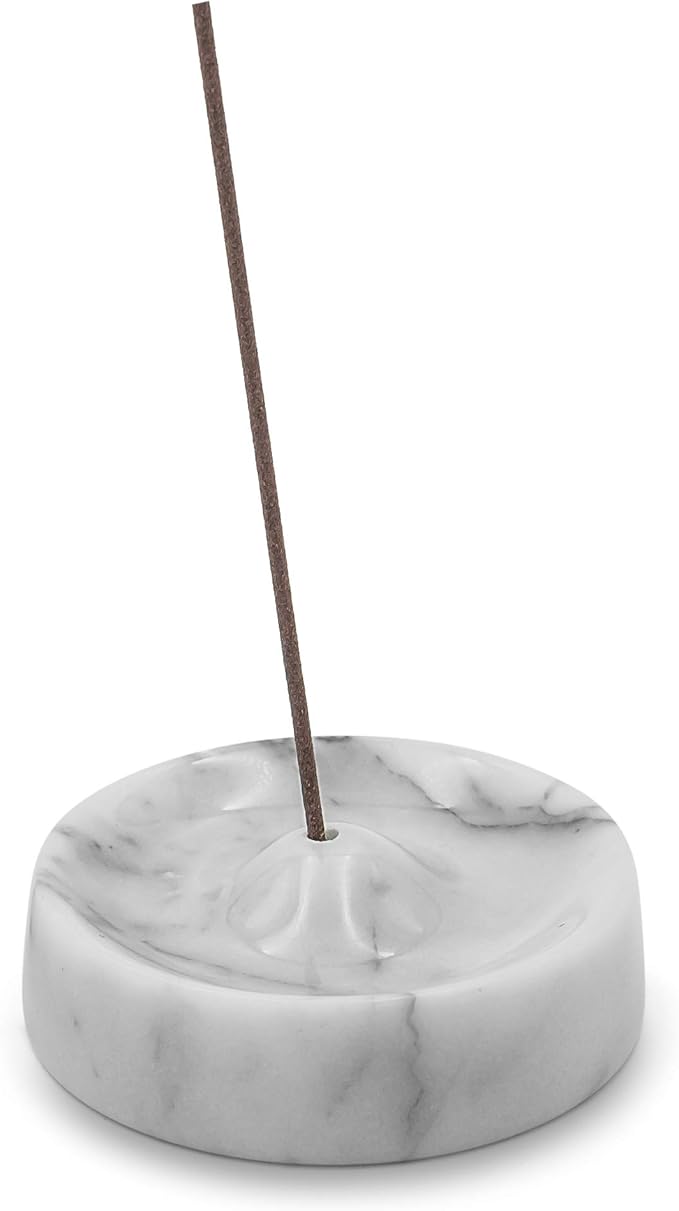 Bursera White Marble Incense Holder, Tree Planted with Every Order, Italian Carrara White Marble Tray Incense Burner, Home and Desk Incense Stick Holder and Modern Decor