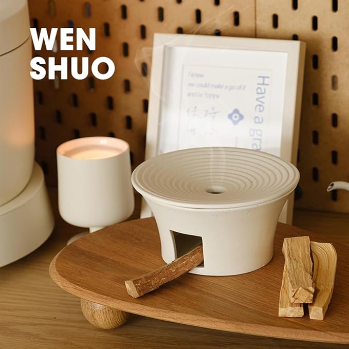 Round Palo Santo Holder, Stick Burning Incense Burner, Home Decor for Meditation or Relaxation, Spiritual Gift