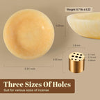 Koville Natural Onyx Incense Holder, Incense Holder for Sticks with 9 Holes, Handmade Incense Burner Ash Catcher for Meditation Yoga SPA, Balsam Fir/Palo Santo/Sage/Cone Incense Bowl(Orange)