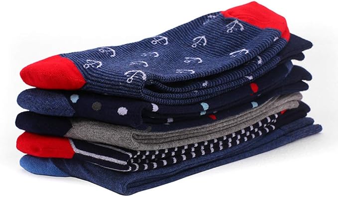 DRASEX Men's Dress Socks Funky Colorful Pattern Cotton Novelty Casual Crew Socks
